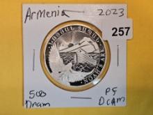2023 Gem Proof Deep Cameo Armenia silver 500 Dram