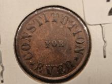 Undated Civil War Token in About uncirculated