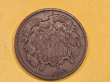 1865 Two cent piece