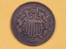1865 Two cent piece