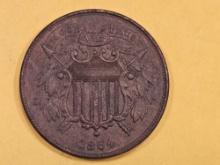 ** HIGHLIGHT ** Uncirculated SMALL MOTTO 1864 Two Cent piece!