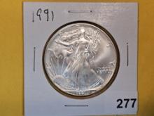 GEM Brilliant Uncirculated 1991 American Silver Eagle