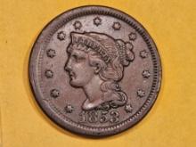 1853 Braided Hair large Cent