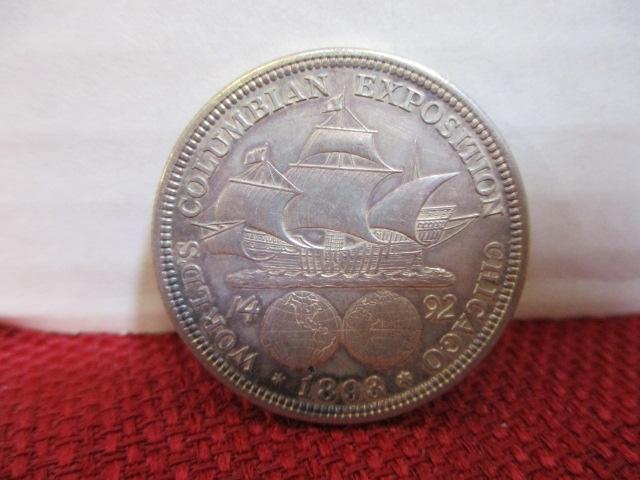 1893 World's Columbian Expedition Half Dollar Silver Coin