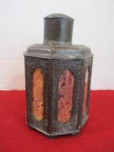 *Very Special Item-19th Century Chinese Pewter Shantou Octagonal Tea Caddy