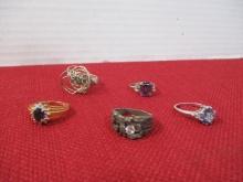 Sterling Silver Mixed Estate Ladies Rings-Lot of 5-B