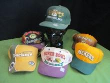 NOS Green Bay Packer Hats-Lot of 6