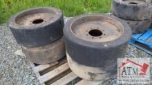 (4) Solid Skidsteer Tires