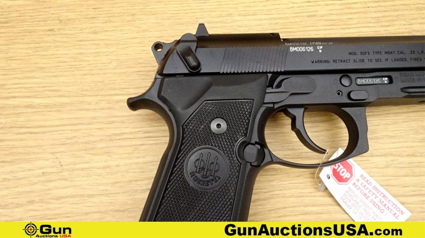 Beretta Umarex 92FS TYPE M9A1 .22 LR Pistol. Like New. 5.25" Barrel. Semi Auto Features a Three Dot