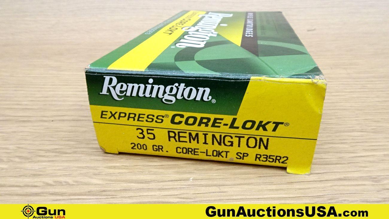 Remington 35 REM & 22 LR Ammo. 115 Total Rds; 25 Rds- 35 REM 150 Grain Core-Lokt PSP, 40 Rds- 35 REM