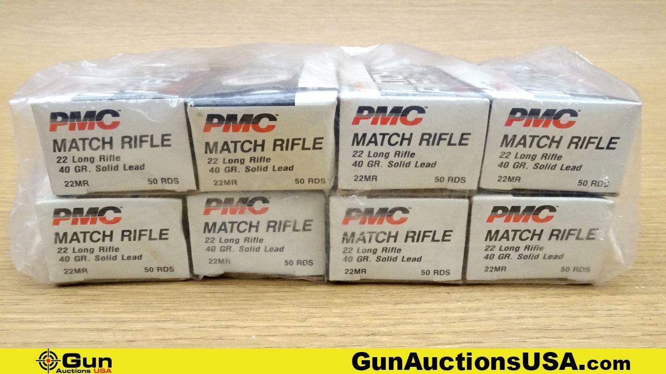 PMC & CCI .22 LR Ammo. 2400 Total Rds; 1900 Rds- .22 LR 40 Grain Solid Led Match & 500 Rds- .22 LR S