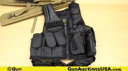Galati Gear, Voodoo Tactical Tactical Vest, Shotgun Scabbards. Excellent. Lot of 3; 1-Black Tactical