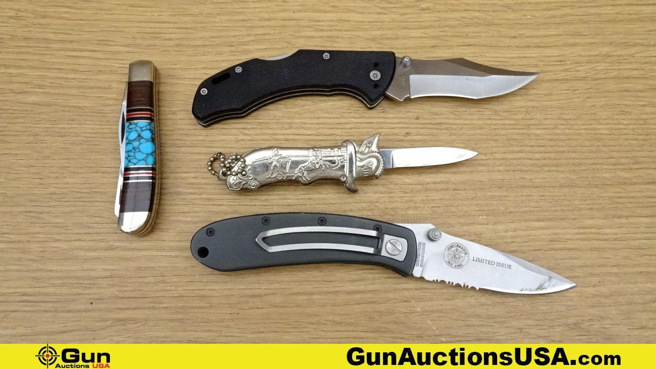 Colt, S&W, Special Ops, Etc. Knives & Lighter. Excellent. Lot of 11; 1-NRA Commemorative Knife in Le