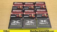 Streak Visual Ammo, Novx Engagement Extreme .380, 9MM Ammo. 180 Rds.; 120 Rds. -380, 90 Gr JHP. 60 R