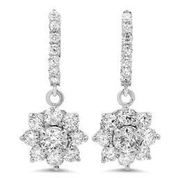 14K Gold 3.16cts Diamond Earrings