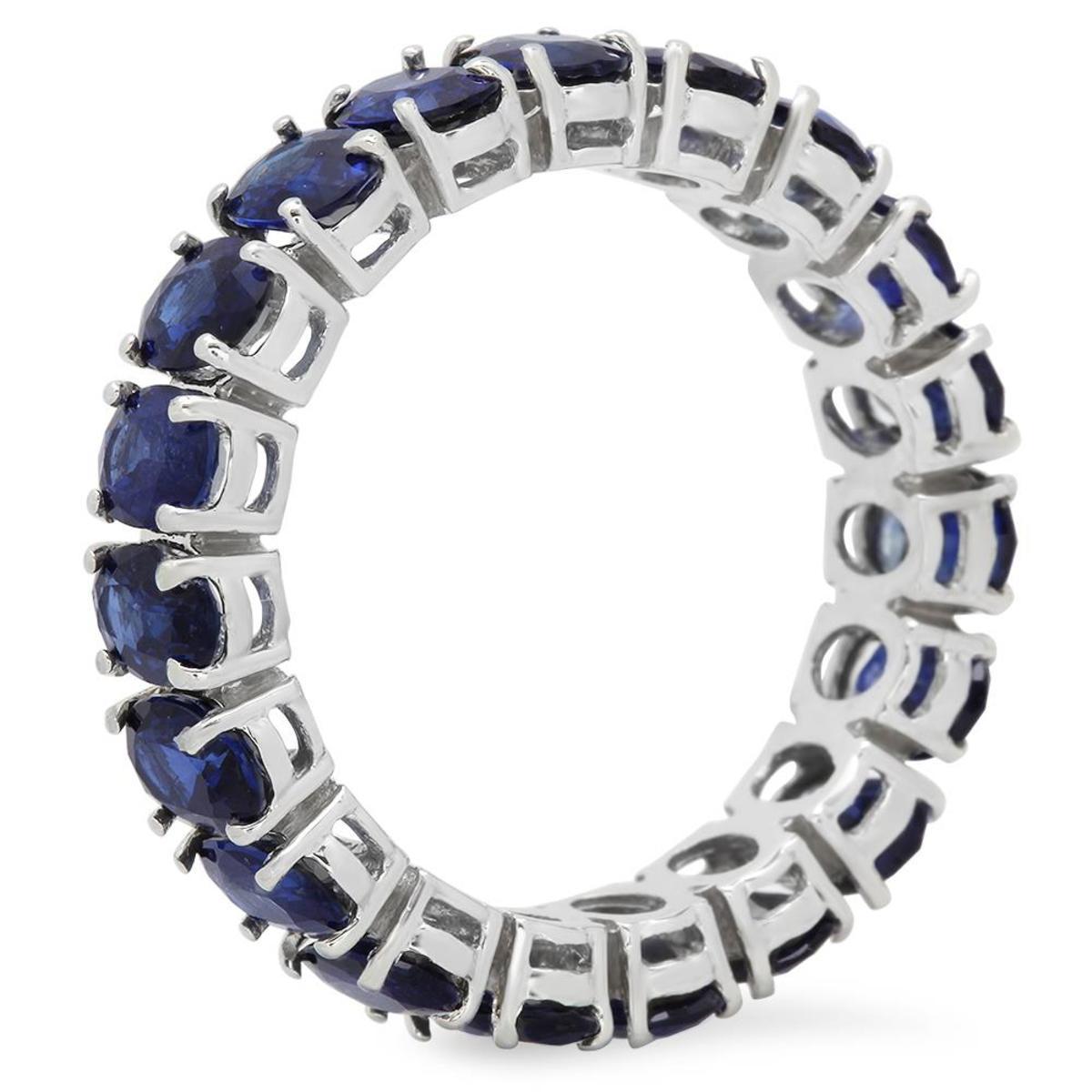 14K White Gold 9.13ct Sapphire Eternity Band Ring