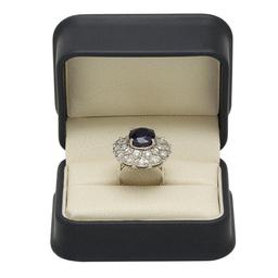 14K White Gold 8.99ct Sapphire and 1.79ct Diamond Ring