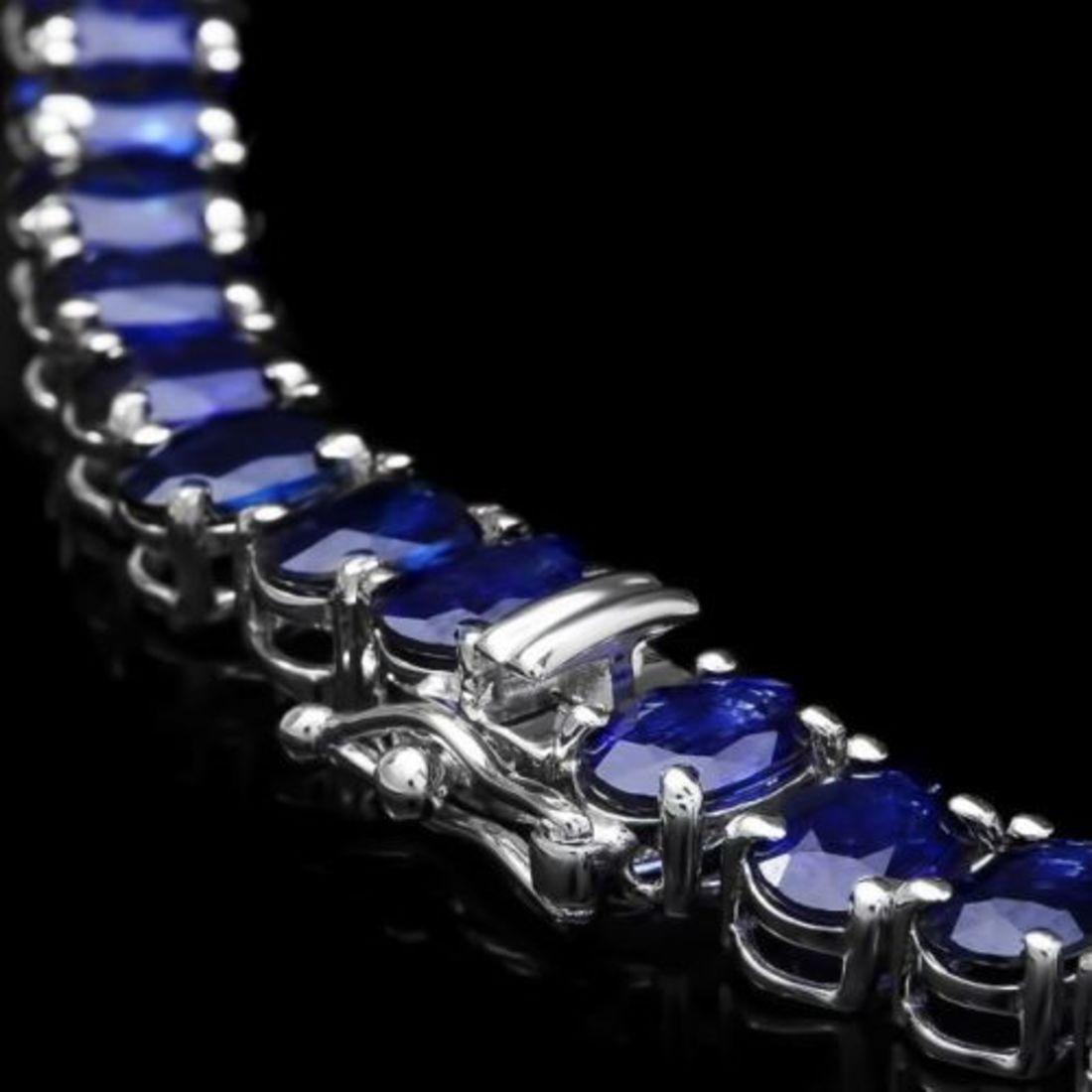 14K White Gold 50.87ct Sapphire and 1.47ct Diamond Necklace