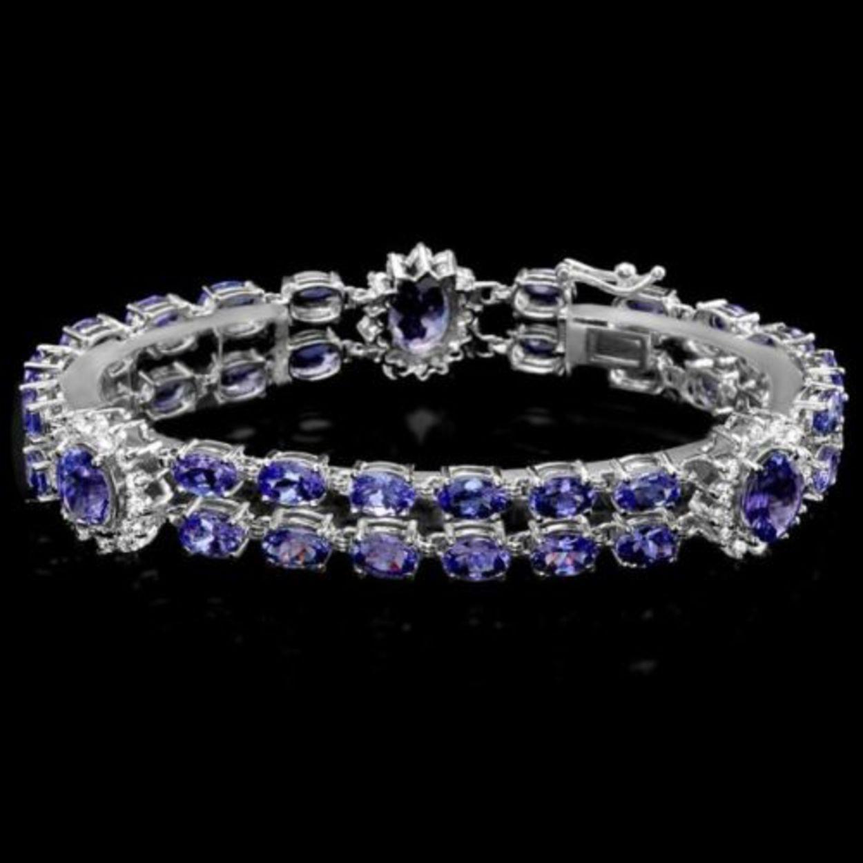 14k 21.63ct Tanzanite 1.69ct Diamond Bracelet