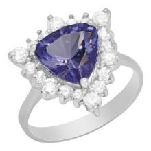 14k White Gold 2.70ct Tanzanite 0.67ct Diamond Ring