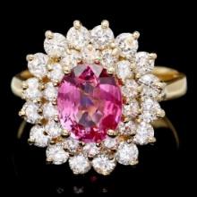 14K Yellow Gold 1.86ct Tourmaline and 1.69ct Diamond Ring