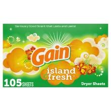 Gain Dryer Sheets, Island Fresh Scent, 105 Count