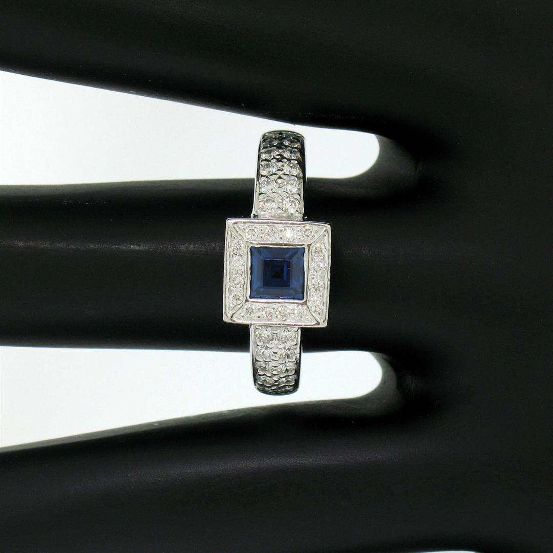 New Platinum Sapphire and Diamond Engagement Ring
