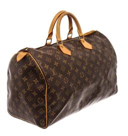 Louis Vuitton Brown Monogram Canvas Speedy 40 Satchel Bag