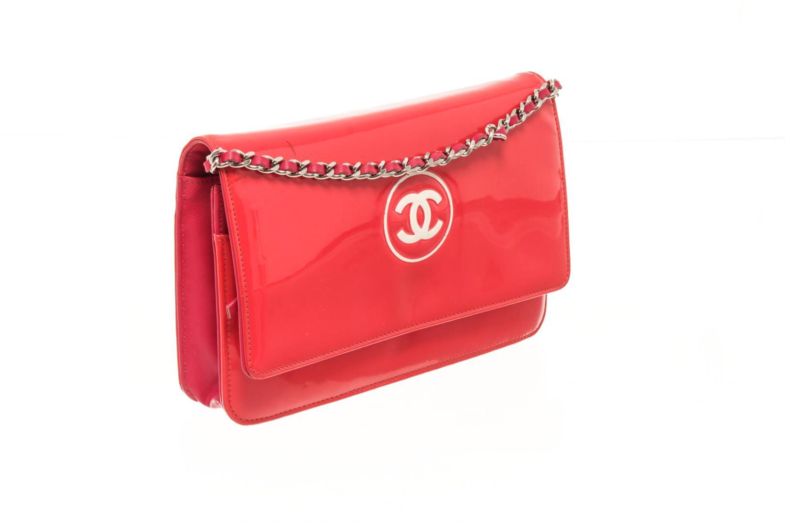 Chanel Red Patent Leather Woc Shoulder Bag