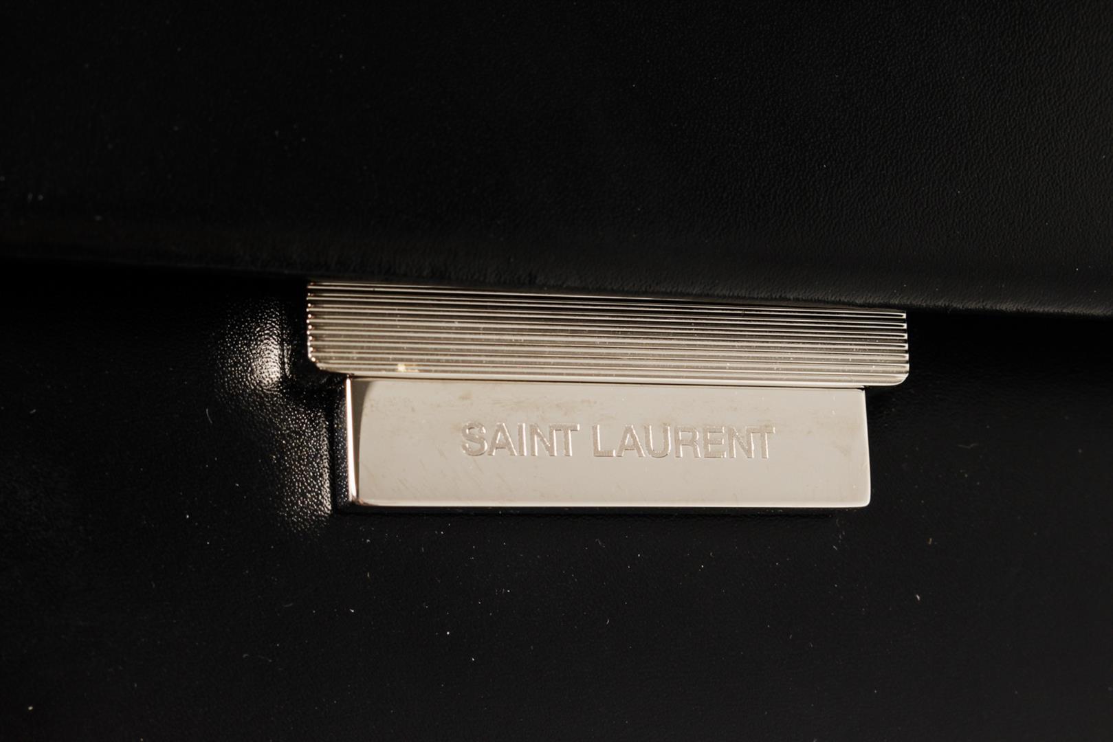 Saint Laurent Black Leather Babylone SHW Top Handle Bag