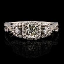 0.70 ctw CENTER Diamond 14K White Gold Ring (1.39 ctw Diamonds)