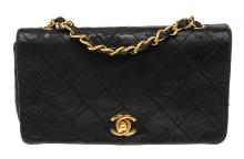 Chanel Black Leather Mini Full Flap Shoulder Bag