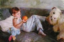 Boy with Orange by Garmash