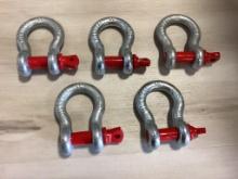 (Inv.215) 5 - New Unused Diggit 7/8" Pin Anchor Shackles