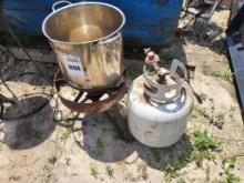 Fish Cooker w/ Propane Tank and Stainless Steel Pot