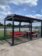 New 8' x 16' Covered Swing & Picnic Table Combo