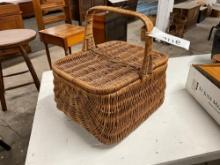 Vintage wicker picnic basket