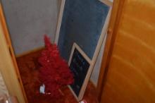 Small Red Christmas Tree & Chalkboards