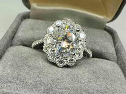 S925 Sterling Silver Moissanite Diamond Ring sz8