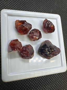 Red Uncut Garnet Gemstones 25.15 Ct