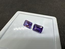 2x Emerald Cut Purple Tourmaline Gemstones 2.80 Ct
