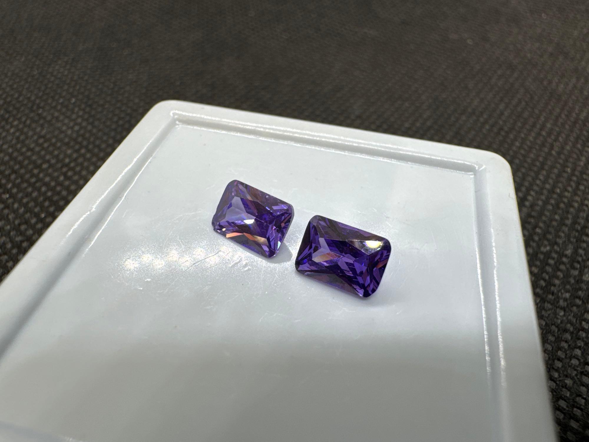 2x Emerald Cut Purple Tourmaline Gemstones 2.80 Ct