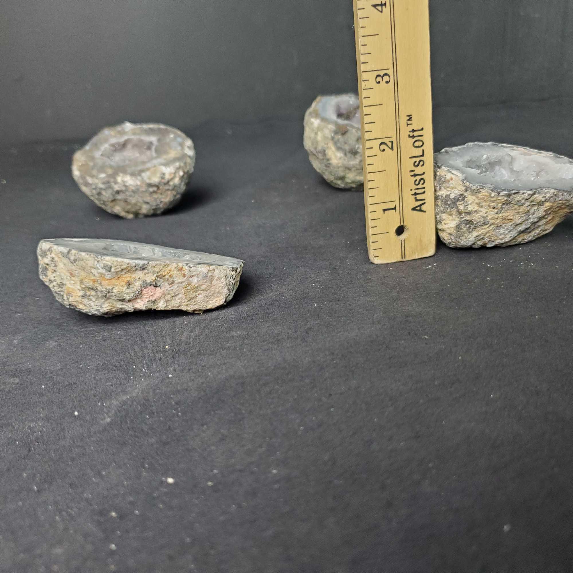Lot of 4 quartz Geode specimens