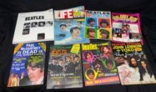 7 Vintage Beatles Magazines and Beatles Recording Session Book