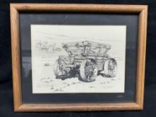 Framed Art Ore Wagon Brodie California 1979 12x16