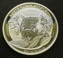 2014 Australian Koala 1 Troy Oz .999 Fine Silver Bullion Coin
