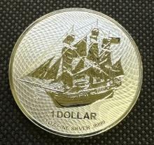 2022 Cook Island Ship 1 Troy Ounce .9999 Fine Silver Bullion Coin