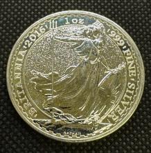 2016 Britannia 1 Troy Oz .999 Fine Silver Bullion Coin