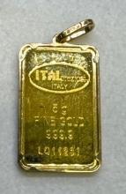 ITAL 5 Gram 9999 Fine Gold Bullion Bar