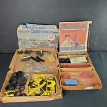 2 boxes vintage Gilbert Erector toys motorized enginer/constructor 5 in 1 military vehicles